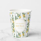 水彩画 レモン ブライダルシャワー イタリアン ヴィンテージ 紙コップ (正面)