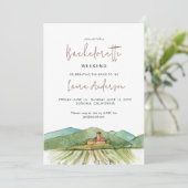 水彩画 ワイナリー ブライズメイド 週末パーティー 招待状 (スタンド正面)