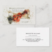 水彩画 ヴァイオリン 名刺 (正面/裏面)