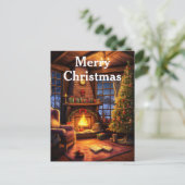 水彩画 ヴィンテージ クリスマス インテリア シーン (スタンド正面)