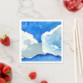 水彩画 二つの雲の絵 スタンダードカクテルナプキン (インサイチュ)