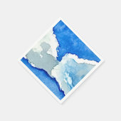 水彩画 二つの雲の絵 スタンダードカクテルナプキン (角)