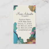 水彩画-名刺の花 名刺 (裏面)