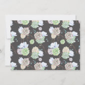 水彩画 | 多肉株と枝 – 日付を保存 セーブザデート (裏面)