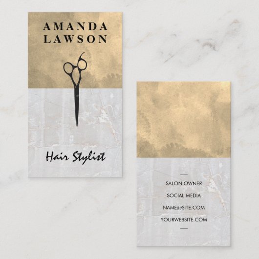 水彩画 |大理石 名刺 (正面/裏面)