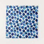 水彩画（手描き）を施したシームレスなパタストライプーン タペストリー (正面(横))