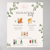 水彩画 |新郎新婦シグネチャードリンクバー ポスター (正面)