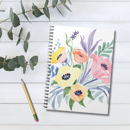 水彩画 春の花 フラワー ブーケ ノートブック