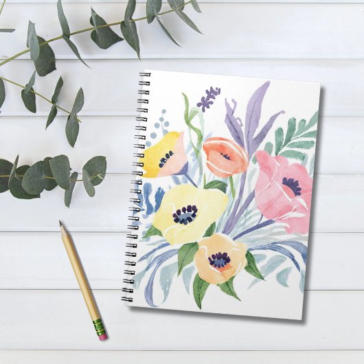 水彩画 春の花 フラワー ブーケ ノートブック