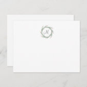 水彩画 松の葉と実のリース ノートカード (正面/裏面)