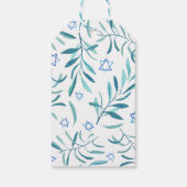 水彩画 植物学的な スターダビッド バー・バットミツバ【出産記念】 ギフトタグ (裏面)