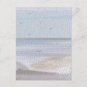 水彩画 海岸線 ビーチ ポストカード (正面)
