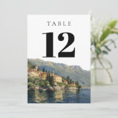 水彩画 湖コモ イタリア テーブルナンバー (スタンド正面)