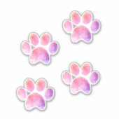 水彩画、犬の足、猫の足 シール (正面)
