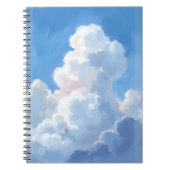 水彩画 白い雲 美しい青空 ノートブック (正面)