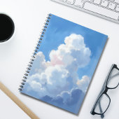 水彩画 白い雲 美しい青空 ノートブック