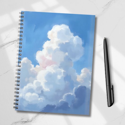 水彩画 白い雲 美しい青空 ノートブック