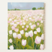 水彩画 白チューリップの花畑 プランナー手帳 (裏面)