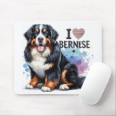 水彩画 私のバーニーズ・マウンテン・ドッグが好き マウスパッド (マウス)