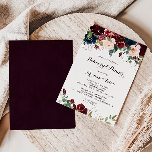 水彩画 秋の彩り リハーサルディナー 招待状