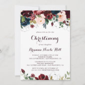 水彩画 秋の花の洗礼 招待状 (正面)