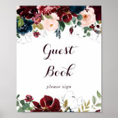 水彩画 秋の花 ゲストブック サイン (正面)