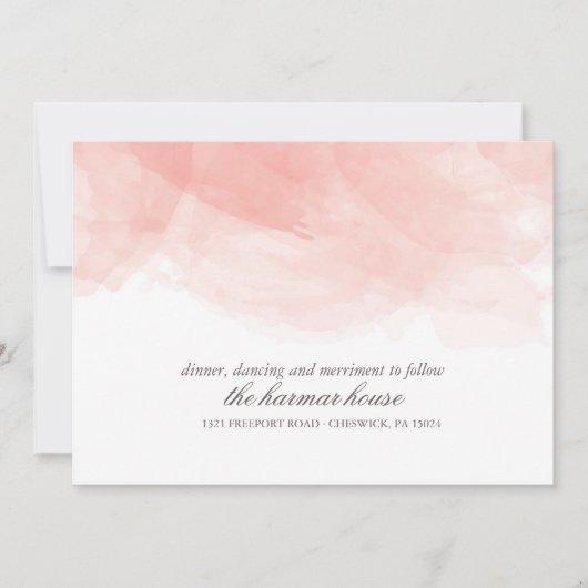 水彩画 結婚式の受付カード 招待状 (正面)