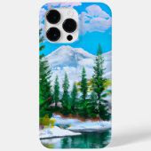 水彩画 自然の冬の雪景色 Case-Mate iPhoneケース (裏面)