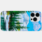 水彩画 自然の冬の雪景色 Case-Mate iPhoneケース (裏面 (横))