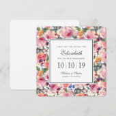 水彩画 | 英語のバラ- Bridesmaid 招待状 (正面/裏面)