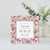 水彩画 | 英語のバラ- Bridesmaid 招待状 (スタンド正面)