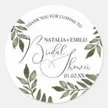 水彩画 葉の枝 グリーン ウェディングシャワー