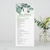 水彩画 葉の植物学的なオーダーオブサービス ウェディング 招待状 (スタンド正面)