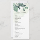 水彩画 葉の植物学的なオーダーオブサービス ウェディング 招待状 (正面)