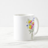 水彩画 誕生花 ちょうせんの花 オーダーメイド コーヒーマグカップ (正面右)