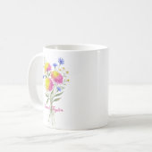 水彩画 誕生花 ちょうせんの花 オーダーメイド コーヒーマグカップ (正面左)