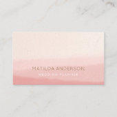水彩画 |赤面ピンクモダンミニマル 名刺 (正面)