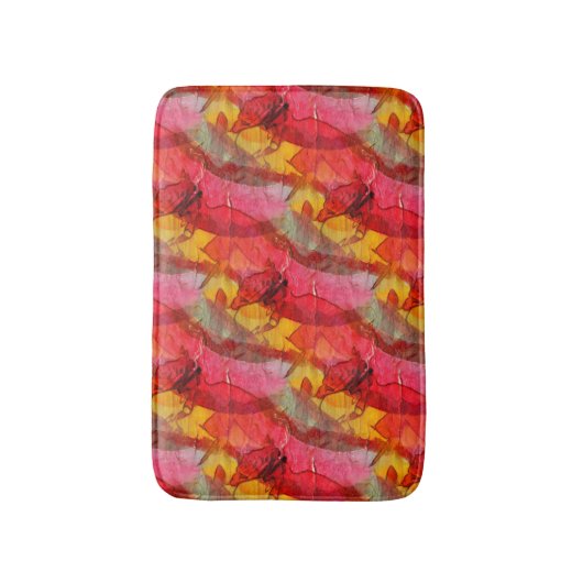 水彩画（赤） バスマット (正面縦)