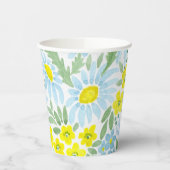 水彩画。野の花。カモミール 紙コップ (左)