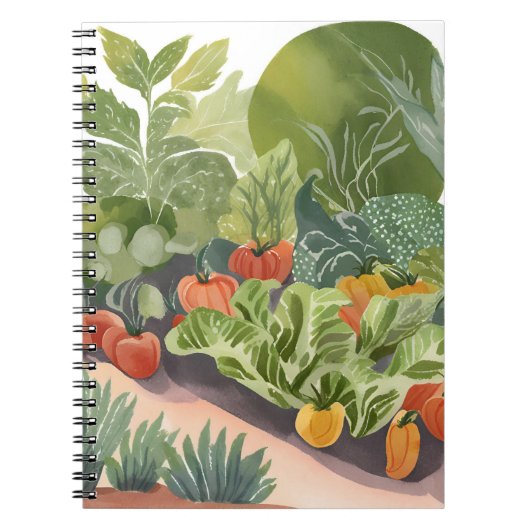 水彩画 野菜の庭 ノートブック (正面)