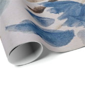 水彩画(青い花)の包装紙 ラッピングペーパー (ロールコーナー)