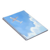 水彩画 青空 雲 飛行機 美しい日 ノートブック (右側)
