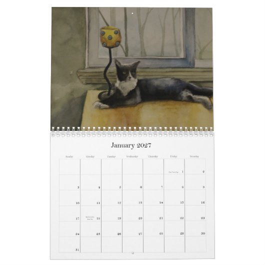 水彩画- 2010カレンダーの年 カレンダー (1月 2027)