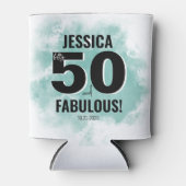 水彩画 50歳の誕生日 缶クーラー (正面)