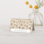 水彩画#Reindeer型 |接線または色の選択 プレイスカード (裏面)