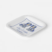 水彩画 Staffordshire 犬 ペーパープレート (傾斜あり)