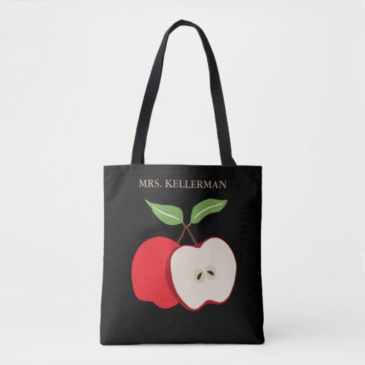 水彩画Appleは先生の名前を加えます トートバッグ (正面)