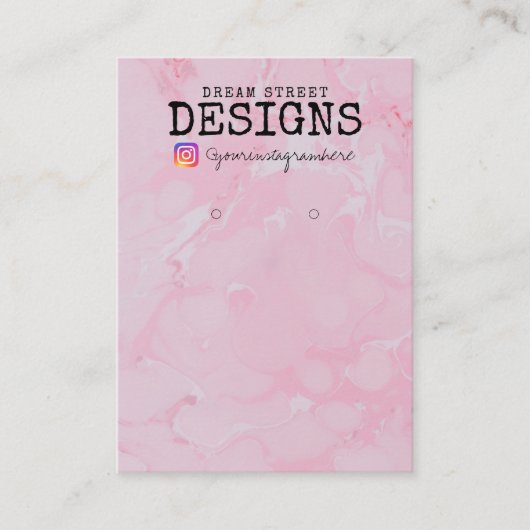 水彩画Instagramイヤリングディスプレイカード 名刺 (正面)