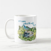 水彩画RV Motorhomeのキャンプ場面 コーヒーマグカップ (左)