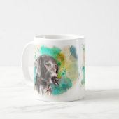 水彩画WEIMARANERのマグ コーヒーマグカップ (正面左)